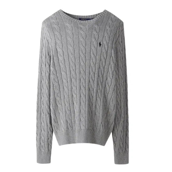 [BUNJANG] Polo Ralph Lauren Cable Knit Sweater Medium Grey / 폴로 랄프로렌 케이블 니트 M 그레이