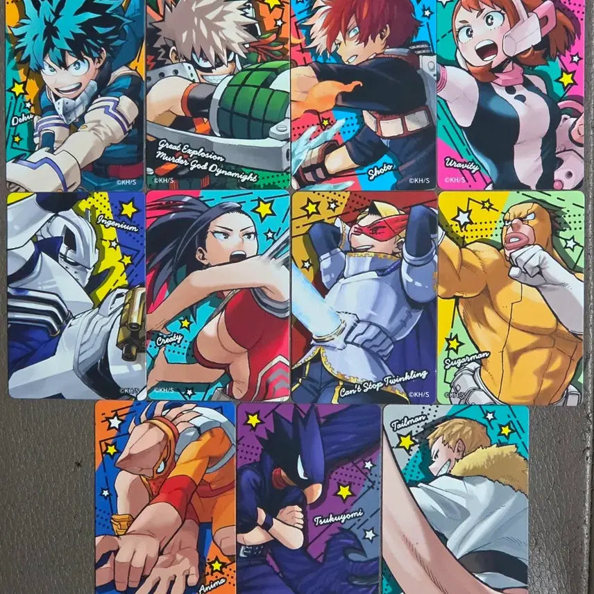 [BUNJANG] My Hero Academia Original Art Magnet Character Card Set / 나히아 원화 마그넷 캐릭터 카드 에이구미 일괄