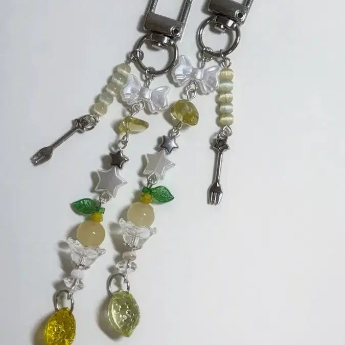 [BUNJANG] Lemon Parfait Beaded Keychain / 레몬 파르페 비즈 키링