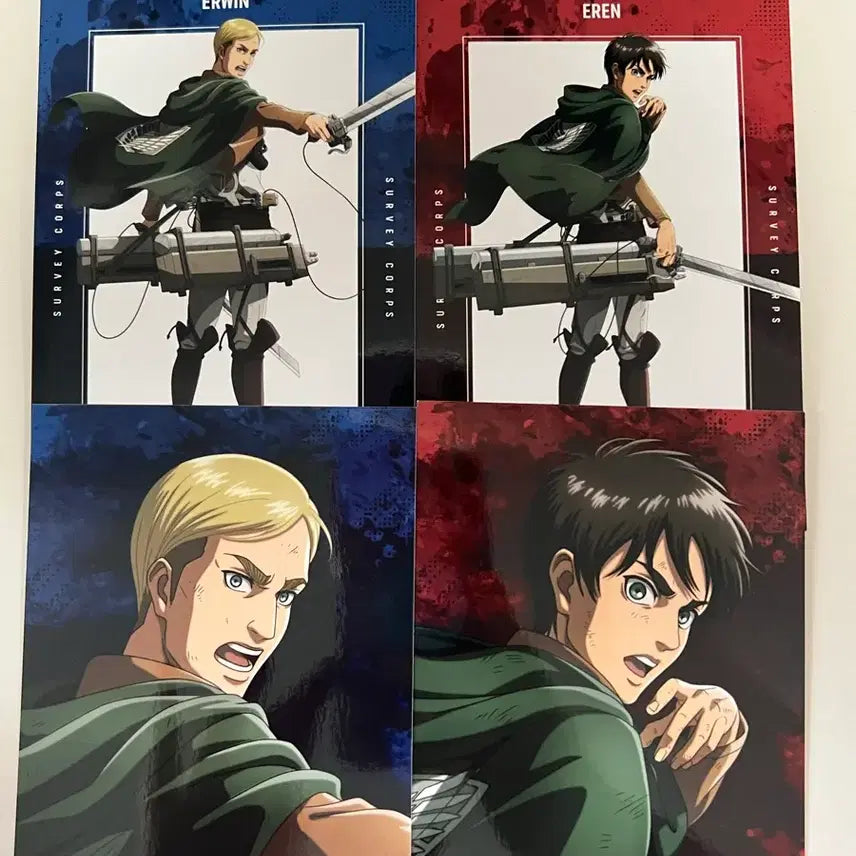 [BUNJANG] Attack on Titan Fighting Eren & Erwin Trading Bromide Set / 진격의 거인 싸우는 등 트레이딩 브로마이드 엘빈 에렌