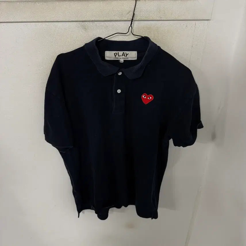 [BUNJANG] Comme des Garçons Play Pique Shirt Navy / 꼼데가르송 플레이 피케이 셔츠