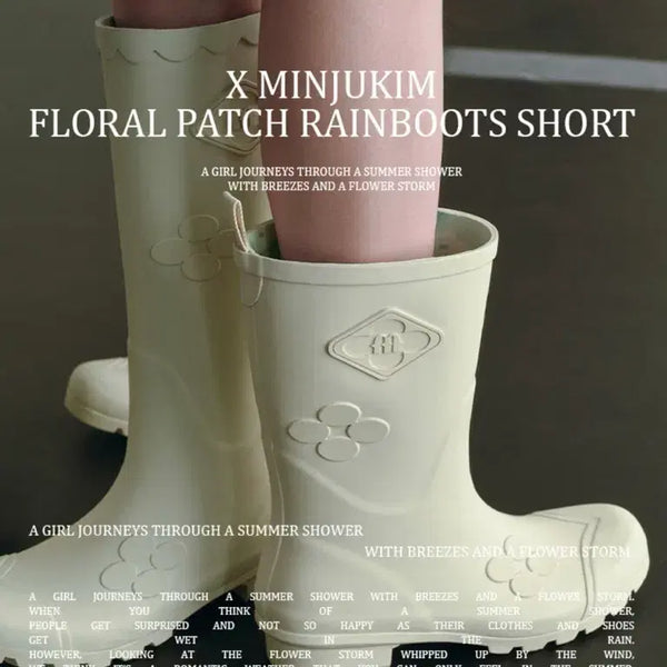 [BUNJANG] Rockfish Weatherwear x Minju Kim Collaboration Rain Boots (Sage, Short) / 락피쉬웨더웨어 민주킴 레인부츠