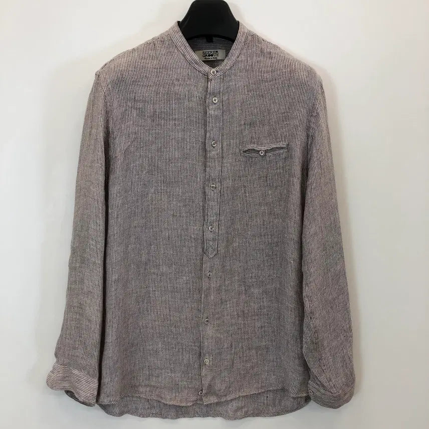 [BUNJANG] SEEKER GROOVE 100% Linen Henry Neck Shirt (Domestic Edition) / SEEKER GROOVE 이태리 (국내판) 린넨 100% 셔츠 105