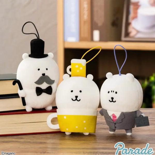 [BUNJANG] Nongdamgom "Beer Makko" & "Office Worker Makko" Plush Keychain Set / 농담곰 맥주 마코/ 회사원 마코