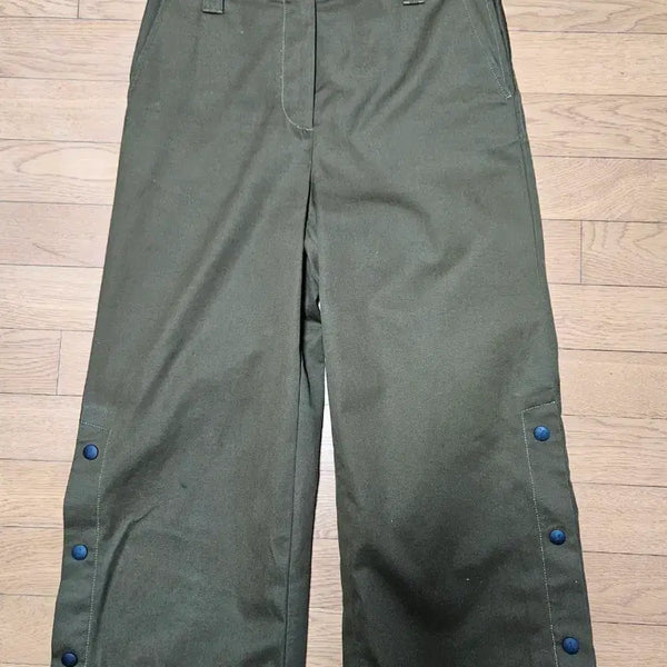 [BUNJANG] MSGM Khaki Cotton Wide Pants / 이태리 MSGM 엠에스지엠 밀라노 카키 코튼 와이드 팬츠 40