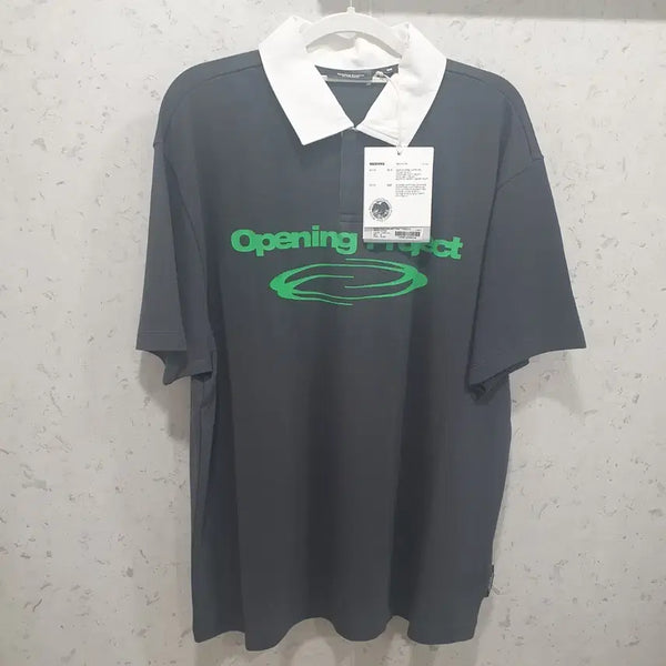 [BUNJANG] Opening Project Short-Sleeve Polo T-Shirt Charcoal / 오프닝 프로젝트 반팔 카라티 챠콜