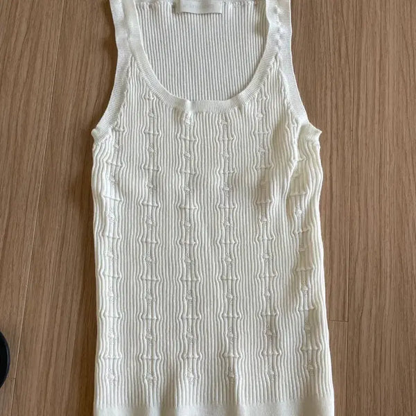 [BUNJANG] Wearweather Sleeveless Cardigan Set / wearweather 웨웨 나시가디건세트 새상품 15.8->9