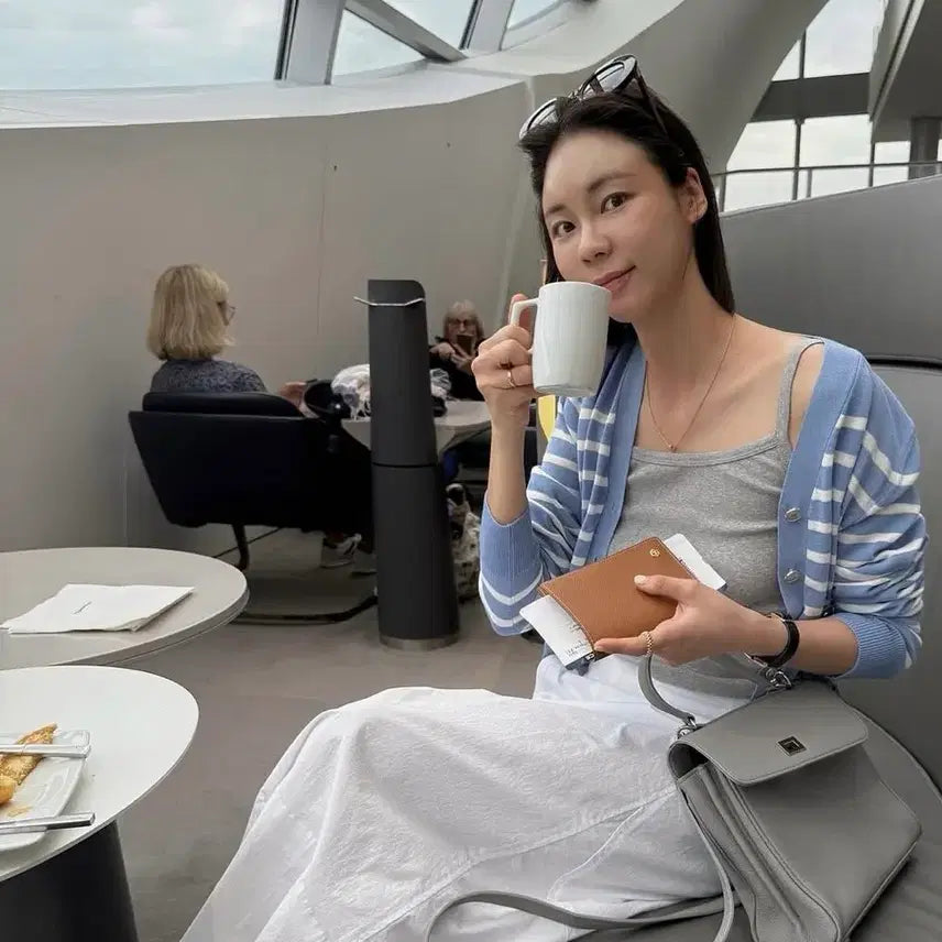 [BUNJANG] Umer Mare Stripe Cardigan Oceansky / (L) umer 유메르 마레 스트라이프 가디건 오션스카이 한번착용