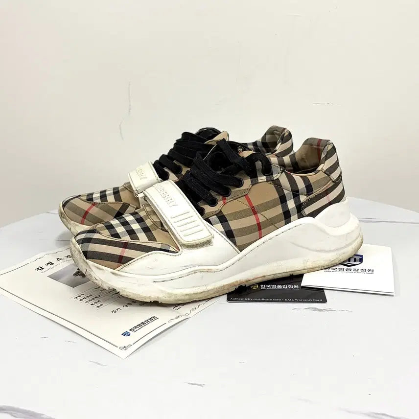 [BUNJANG] Burberry Check Velcro Sneakers Size 40.5 / [감정완료] 버버리 체크 벨크로 스니커즈 40.5사이즈