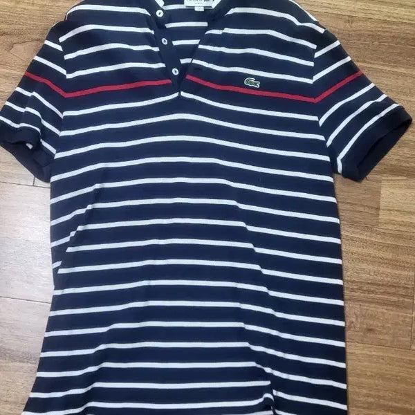 [BUNJANG] Lacoste Navy Stripe Short Sleeve Polo Shirt Size 105 / 라코스테 반팔105