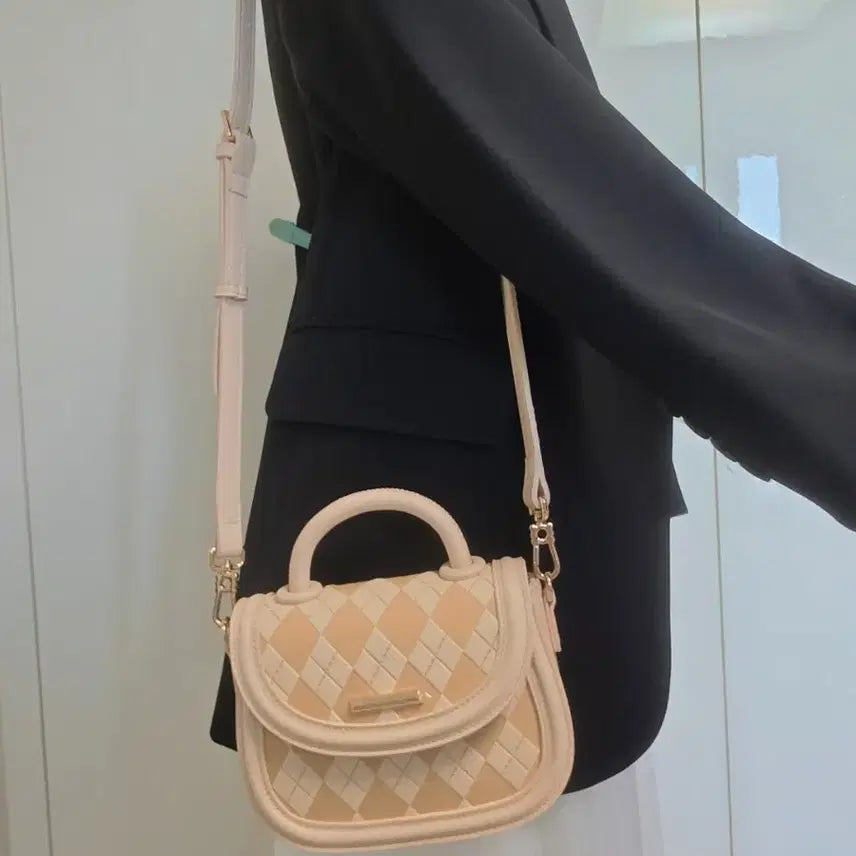 [BUNJANG] Cream Beige Quilted Tote Bag Shoulder Bag / 크림베이지 퀼팅 여성 토트백 숄더백