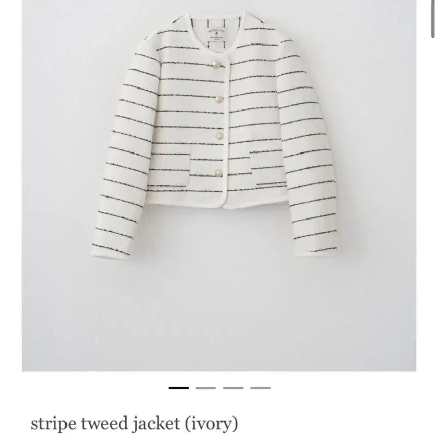 [BUNJANG] Archive J2U Stripe Tweed Jacket Ivory / (새상품)아카이브제이투유 스트라이프 트위드 자켓 아이보리
