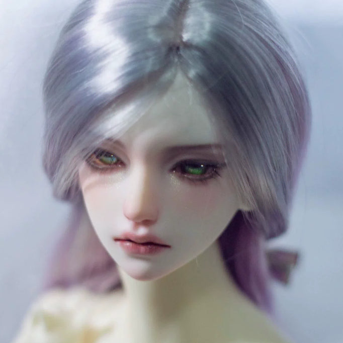 [BUNJANG] Alazi Hibiscus Half-Open Eyes Ball Jointed Doll Head & Switch Labyrinth BJD Body Rosy White Bundle Set / 알하지 히비스커스 반개안 구관헤드&스위치 라비린스 구관바디 로지 화이트 일괄