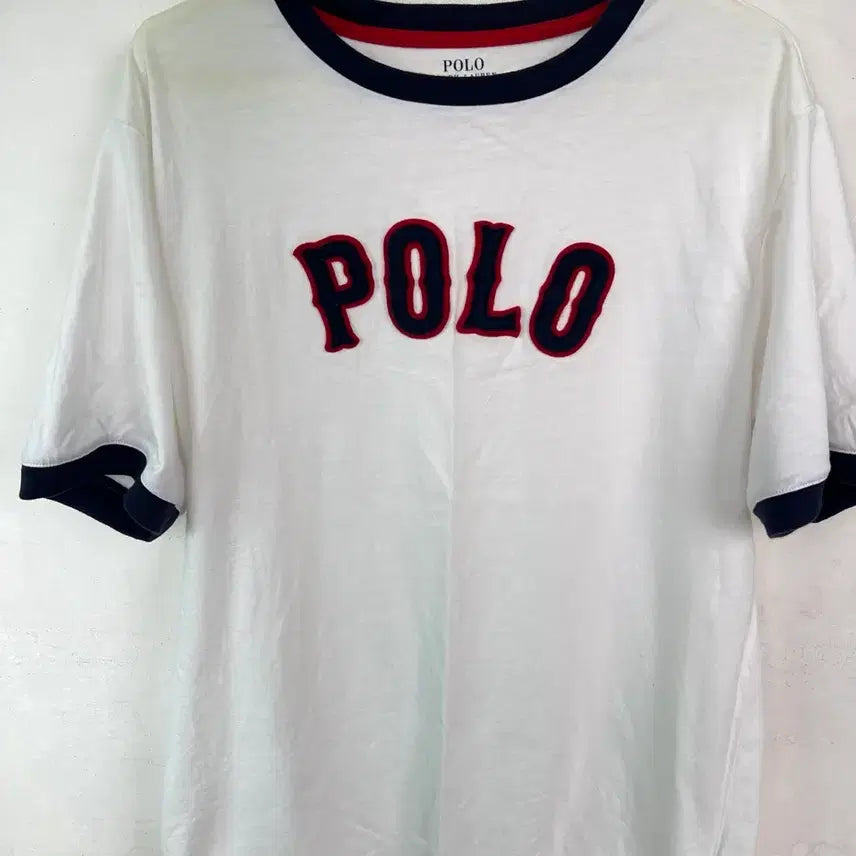 [BUNJANG] Polo Ralph Lauren Embroidered Ringer Tee White XL / 정품! 폴로 자수 링거티 화이트 보이즈 xl (여성 55-66)