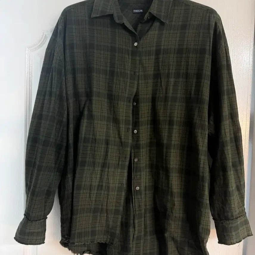 [BUNJANG] Theilma Vintage Checkered Shirt (Khaki) / 더일마 ) 빈티지 체크셔츠 (카키)