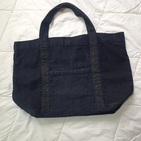 [BUNJANG] Dark Indigo Denim Eco Bag Tote Bag / 흑청 데님 에코백 토트백