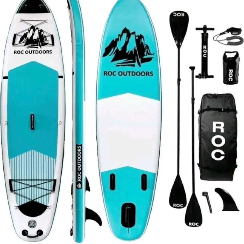 [BUNJANG] ROC Inflatable Stand Up Paddleboard (SUP) Set with Paddle, Pump, and Bag / ROC 아웃도어 서핑보드 세트 (패들, 펌프, 가방 포함)