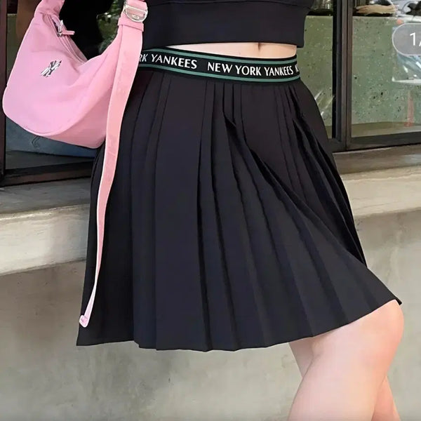 [BUNJANG] New York Yankees Pleated Skirt Black / 뉴욕 양키스 플리츠 스커트 블랙