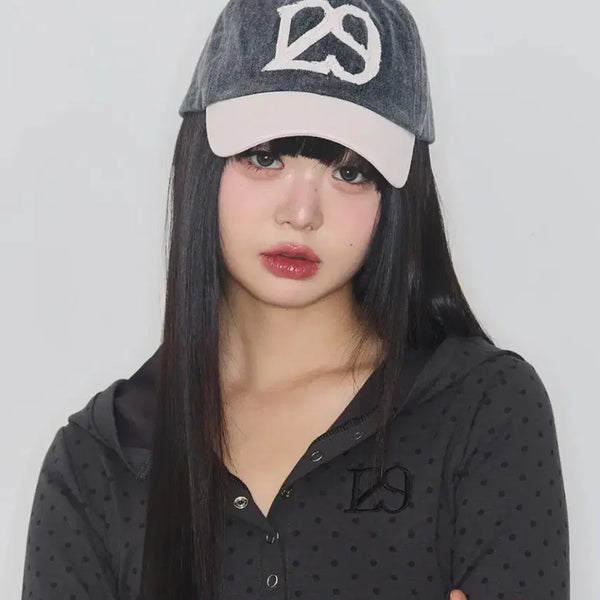 [BUNJANG] Illico 129 Appli Cap Charcoal / 일리고 - 129 아플리케 볼캡 차콜