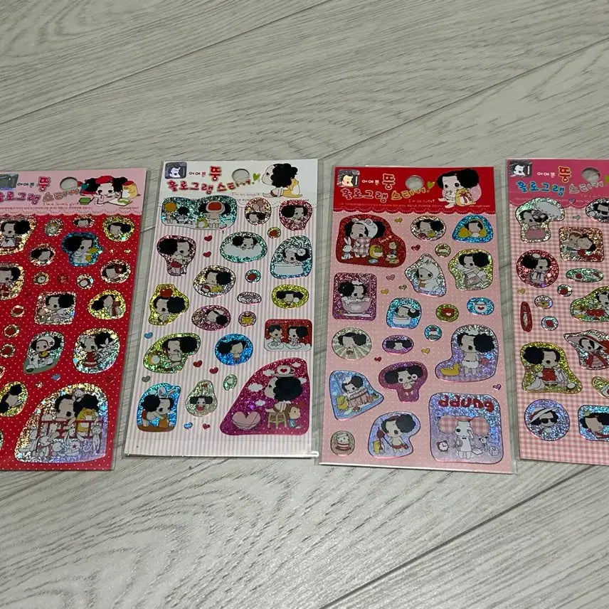 [BUNJANG] Mijin Nedysal Ddung Stickers Set (4 Types) / 고전 미친네살뚱 ddung 스티커 4종 일괄