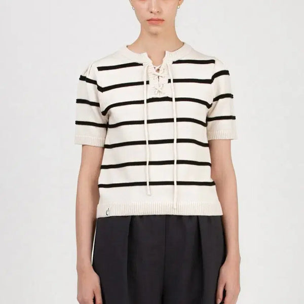 [BUNJANG] Muzed Organic Cotton Puff Sleeve Knit T-shirt / 뮤제드 반팔 니트(정가 173,000원)