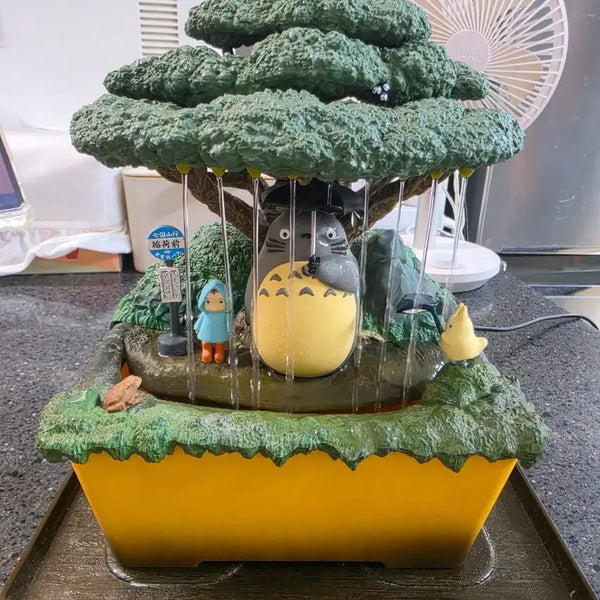 [BUNJANG] Studio Ghibli My Neighbor Totoro Artificial Waterfall Mini Fountain Figurine / 지브리 이웃집 토토로 인공폭포 미니 분수 물멍 장식품 피규어