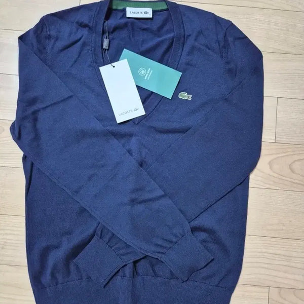 [BUNJANG] Lacoste V-Neck Knit Navy / 라코스테 브이넥 니트 네이비