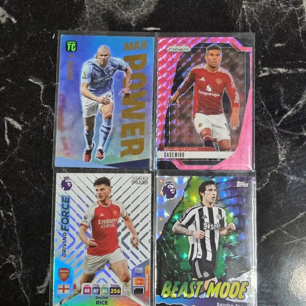 [BUNJANG] Premier League Soccer Cards Bundle - Haaland, Casemiro, Rice, Tonali / 축구 카드 프리미어리그 홀란드, 카세미루, 라이스, 토날리 일괄 판매