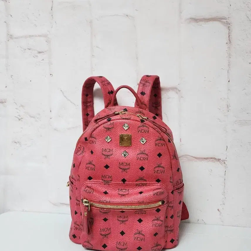 [BUNJANG] MCM Visetos Stark Backpack Pink / MCM 비세토스 스타크 백팩 핑크