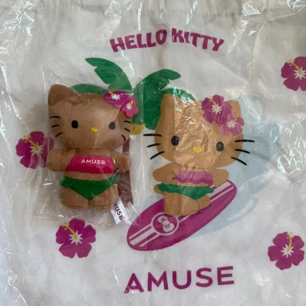 [BUNJANG] Amuse Tanning Kitty Eco Bag Keyring Set / 어뮤즈 태닝키티 에코백 키링