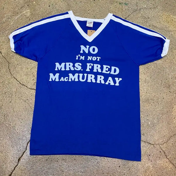[BUNJANG] 80s Made in USA Fred MacMurray V-Neck Ringer T-Shirt / 80s Made in USA 미국빈티지 프레드 맥머리 브이넥 반팔티 링거 티셔츠