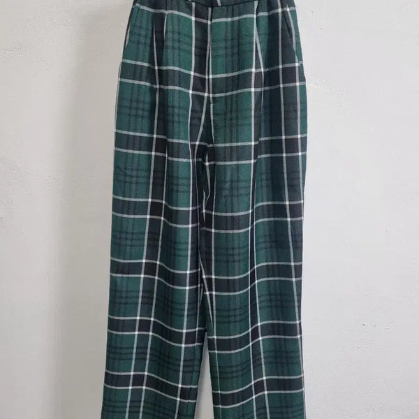 [BUNJANG] SEOOKOOKE Check Wide Pants (S) / 미착용) 서쿠키 SEOOCOOKE 체크 와이드 팬츠 (S)