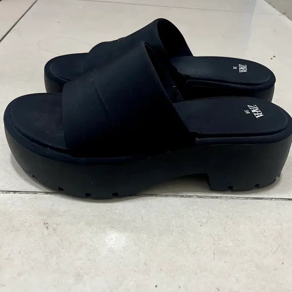 [BUNJANG] Zara Platform Wedge Sandals / 자라 플랫폼 통굽 샌들 슬리퍼 38