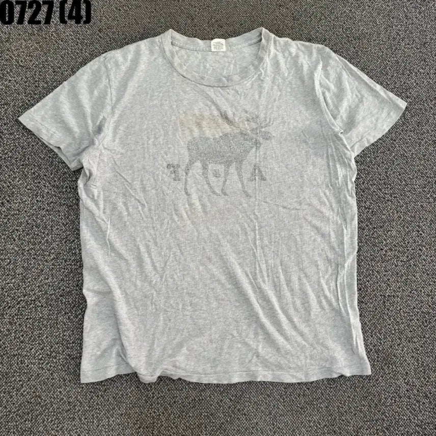 [BUNJANG] Abercrombie & Fitch Elk Loose Fit T-Shirt Grey / 아베크롬비앤피치 루즈핏 엘크 반팔티 그레이