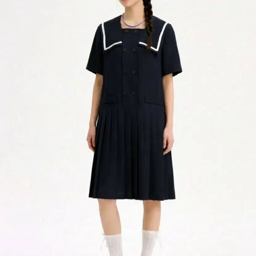 [BUNJANG] OUTFROD OUTFROD Sailor Collar Pleated Dress / 온앤온 세일러카라 플리츠 원피스 2