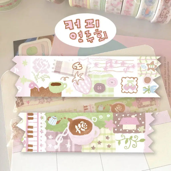 [BUNJANG] Berti Concert Masking Tape Deco Sticker / 버띠 커피연주회 마테띵 다꾸 스티커 마스킹테이프