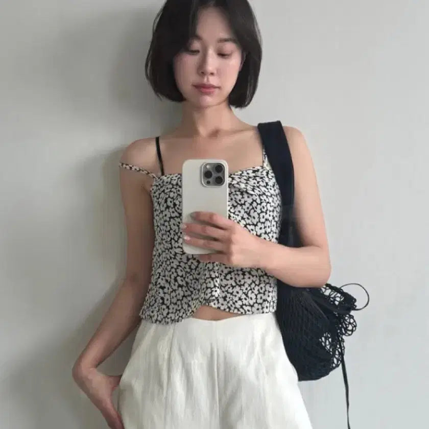 [BUNJANG] Many Many Mode Flower Ribbon Sleeveless Top / 새상품) 매니매니모드 플라워 리본 탑