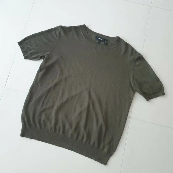 [BUNJANG] Theory Crewneck Linen Short-Sleeve Knit P / 띠어리 크루넥 린넨 반팔 니트 P
