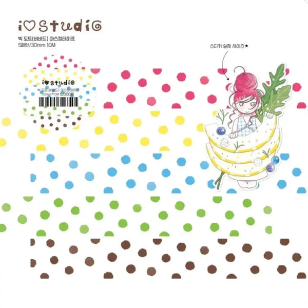 [BUNJANG] IOS Studio Big Dot Vivid Masking Tape Set / 아이오스튜디오 빅 도트 비비드 마스킹테이프 마테띵 다꾸 스티커