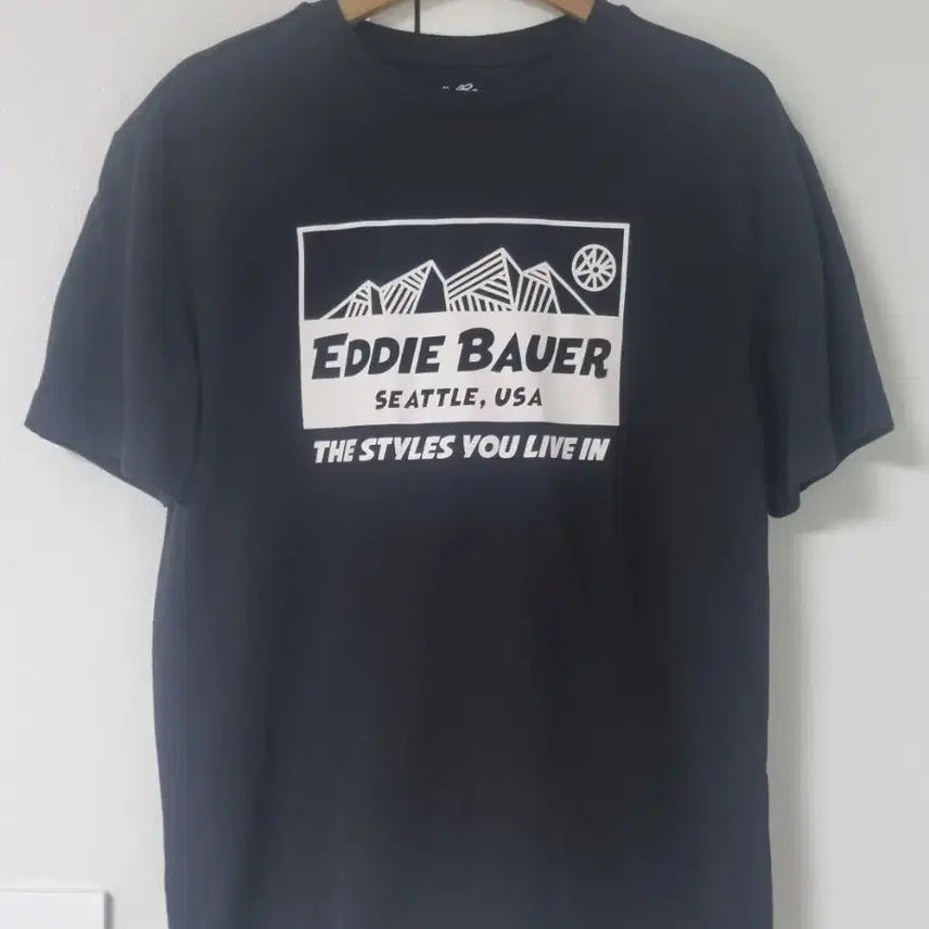 [BUNJANG] Eddie Bauer Unisex Short Sleeve T-Shirt Black / 에디바우어 반팔 티셔츠 남녀공용 블랙