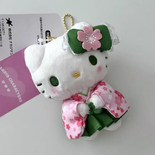 [BUNJANG] Sakura Kimono Kitty Plush Keyring (Japanese Authentic) / 사쿠라 기모노 키티 인형 키링 일본정품 녹차키티