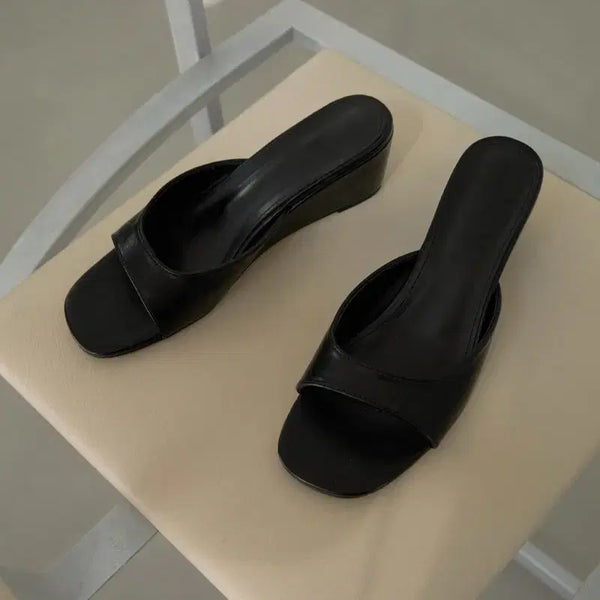 [BUNJANG] Soez Basic Wedge Slide Mules Slippers / soez 소에즈 베이직 웨지 슬라이드 뮬 슬리퍼