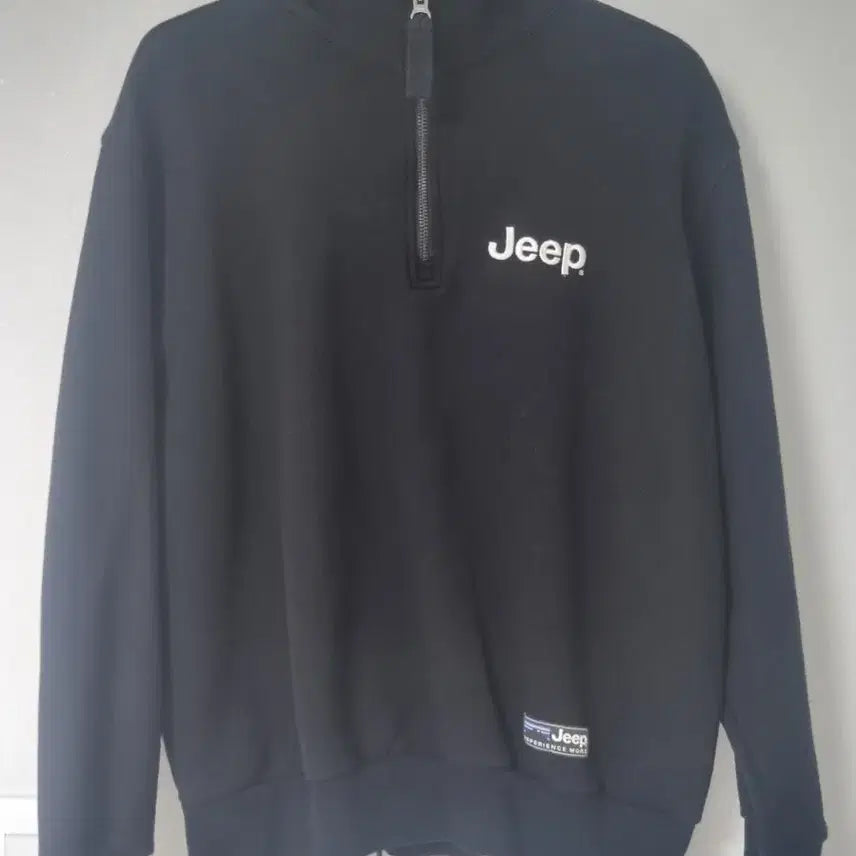 [BUNJANG] Jeep Half-Zip Sweatshirt Loose Fit Black / Jeep 지프 하프집업 맨투맨 루즈핏 블랙