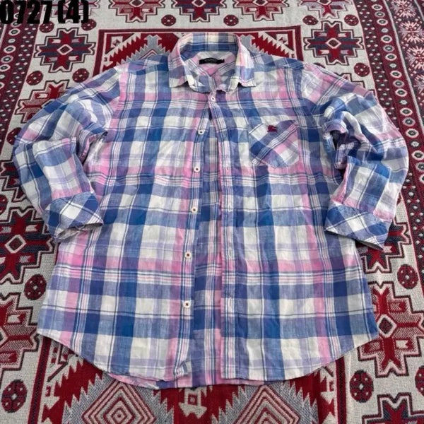 [BUNJANG] Burberry Check Shirt Pink Blue / 버버리 체크 셔츠 핑크 블루