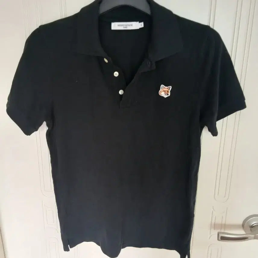 [BUNJANG] Maison Kitsuné Black Polo T-shirt / 메종키츠네 반팔 카라티 블랙  90