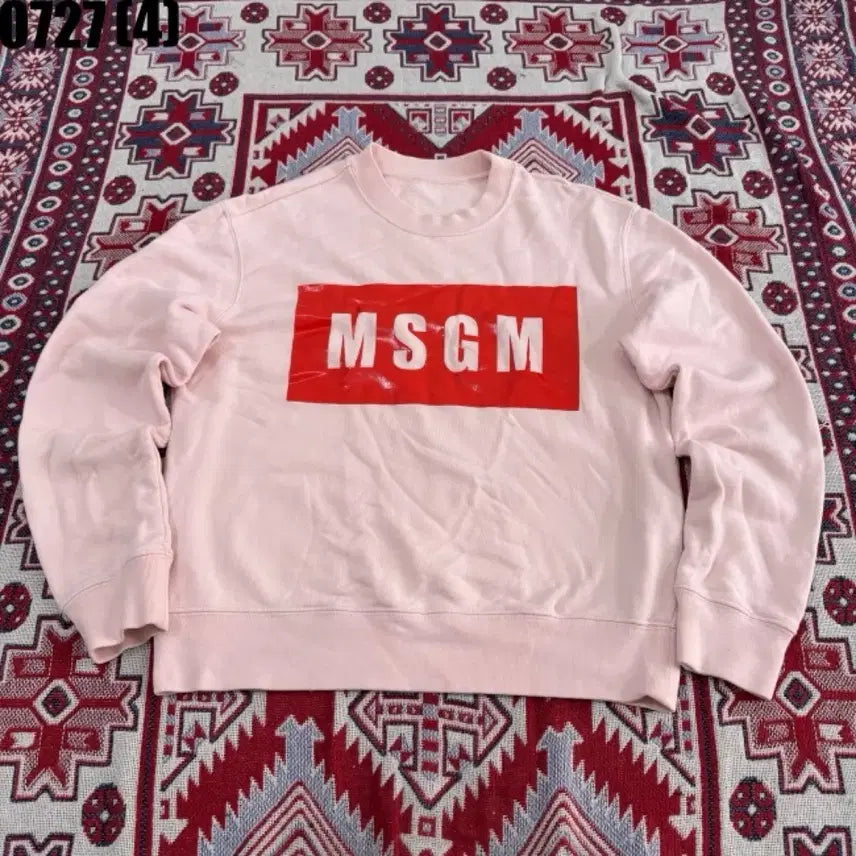[BUNJANG] MSGM Box Logo Sweatshirt Pink / MSGM 박스로고 맨투맨 핑크
