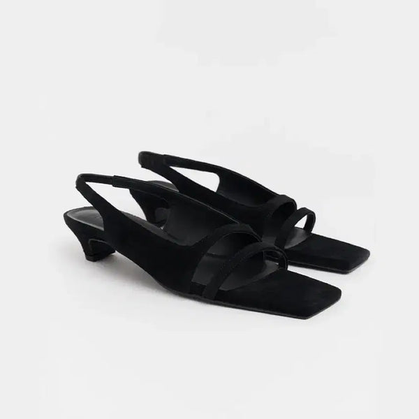 [BUNJANG] Pieton Slingback Sandals Black / 피에톤 샌들