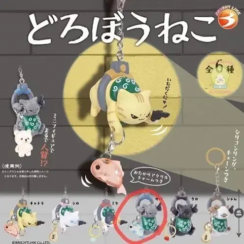 [BUNJANG] Dora neko Mejiri Gacha Keyring Mackerel Cat (Sealed) / [미개봉] 도둑고양이 메지루시 가챠 키링 고등어 고양이
