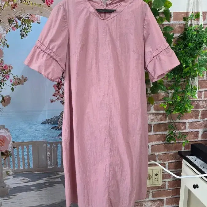[BUNJANG] Crocodile Women's Short Sleeve Dress Pink Size 95 / 크로커다일 여성 반팔 원피스 핑크95