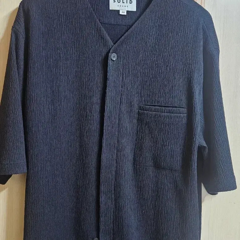 [BUNJANG] Solid Homme Seersucker T-Shirt Size 48 / 솔리드옴므 시어서커48